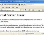 screenshot of internal server error