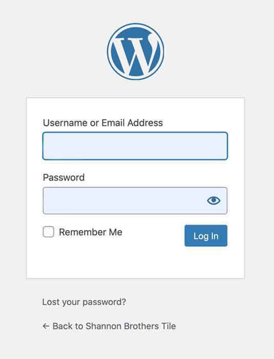 login page