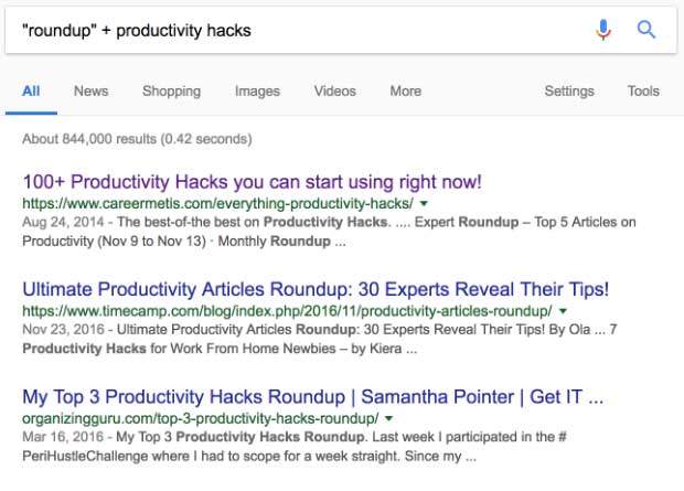 search results