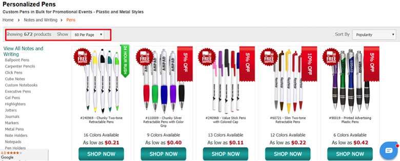 many variety of pens