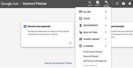 Google keyword planner