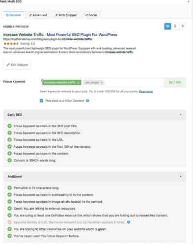 rank math setting page