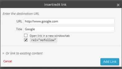 nofollow checkbox