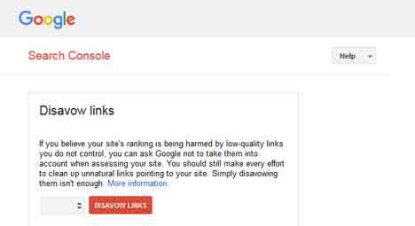 Google disavow form
