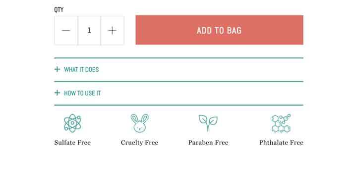 selling points with icons