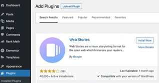plugin search result