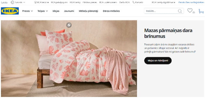 Website design of IKEA