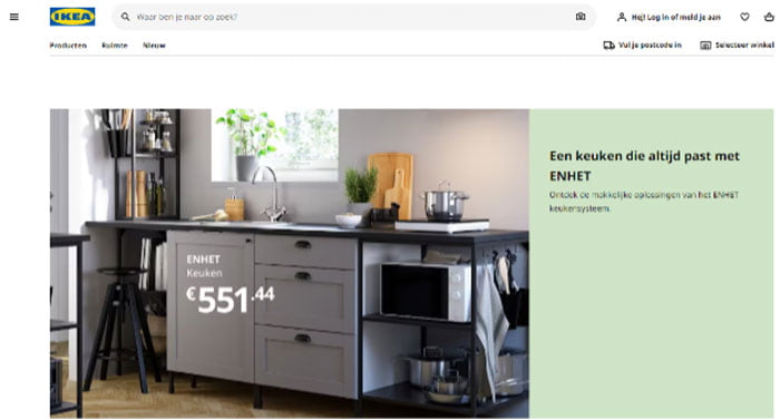 Website design of IKEA
