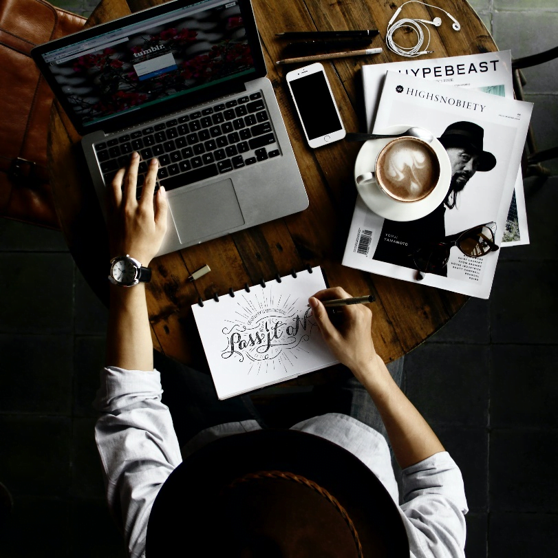 A logo designer working on a brand’s logo